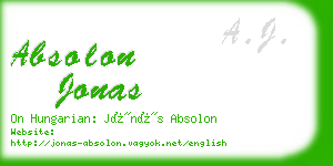absolon jonas business card